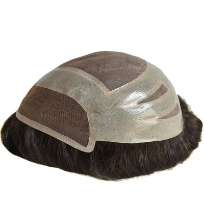 Full Hand Made Natural Hairline Lace Base Parrucchiere Toupee Maschile Con Nodi Sbiancati