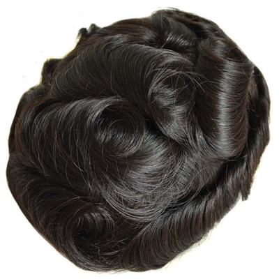 Full Hand Made Natural Hairline Lace Base Parrucchiere Toupee Maschile Con Nodi Sbiancati