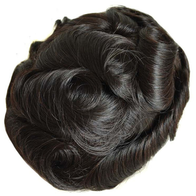 Full Hand Made Natural Hairline Lace Base Parrucchiere Toupee Maschile Con Nodi Sbiancati
