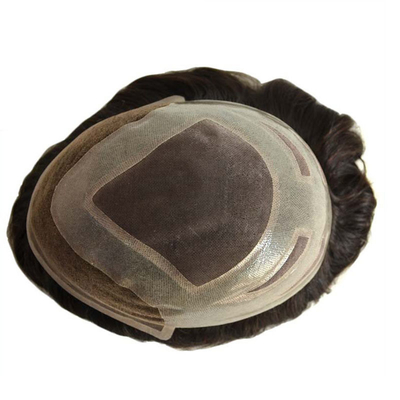 Full Hand Made Natural Hairline Lace Base Parrucchiere Toupee Maschile Con Nodi Sbiancati