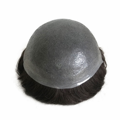 Full Hand Made Natural Hairline Lace Base Parrucchiere Toupee Maschile Con Nodi Sbiancati