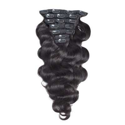 1B Capelli umani brasiliani Corpo ondulato Clip ricci in estensioni di capelli Capelli vergini Remy