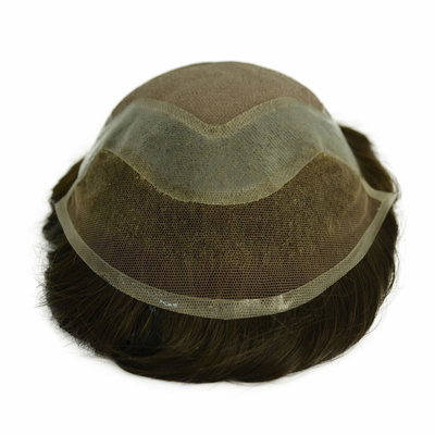 6 pollici base di pizzo sostituzione dei capelli umani alta densità sistema di capelli a maglia anteriore per uomini