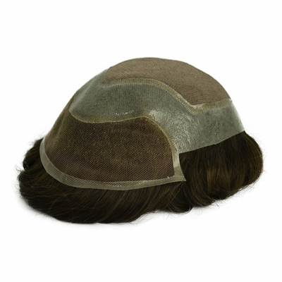 6 pollici base di pizzo sostituzione dei capelli umani alta densità sistema di capelli a maglia anteriore per uomini