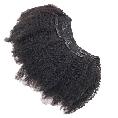 12 A Grado 1B Colore naturale Remy Vergine grezza brasiliana Afro Kinky Curly Clip-in Hair
