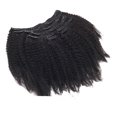 12 A Grado 1B Colore naturale Remy Vergine grezza brasiliana Afro Kinky Curly Clip-in Hair