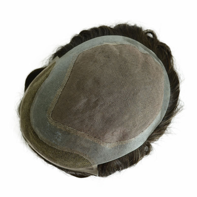 6 pollici base di pizzo sostituzione dei capelli umani alta densità sistema di capelli a maglia anteriore per uomini