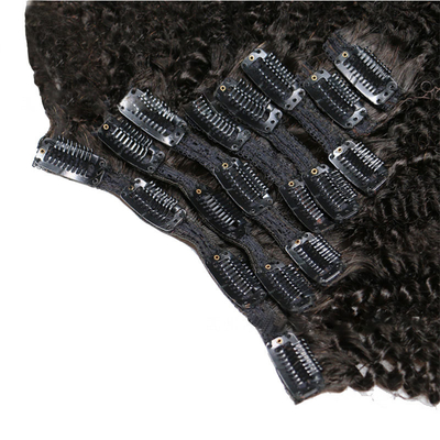 12 A Grado 1B Colore naturale Remy Vergine grezza brasiliana Afro Kinky Curly Clip-in Hair