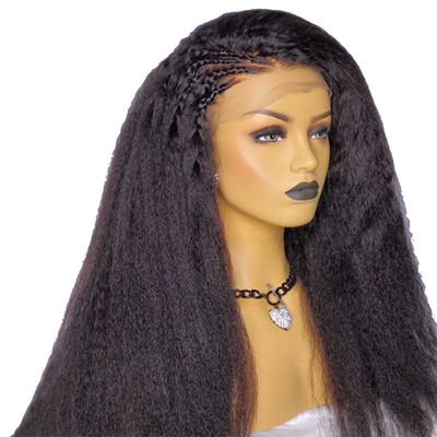 Colore pizzo marrone chiaro 13*4 HD Afro Kinky capelli umani dritti pizzo parrucche frontali Venditori