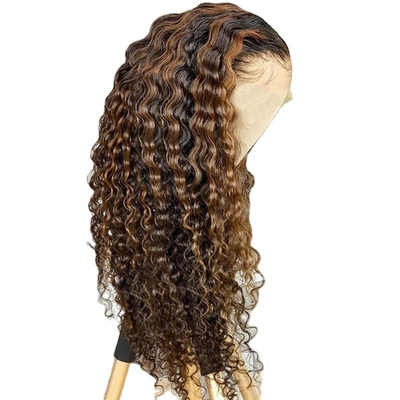 Capelli vergini brasiliani profondamente ondulati ricci HD pizzo frontale parrucca lunga con capelli umani