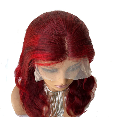 Dimensione media 100% Capelli umani Rosso Marrone Rilievo Corpo Ondata HD Pizzo Perugia Capelli grezzi Venditore