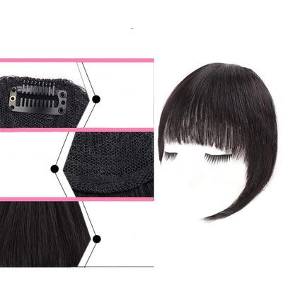 Toupee Design Left Remy Brasiliano Capelli Umani Bangs Clip In Hair Estensione per le donne nere