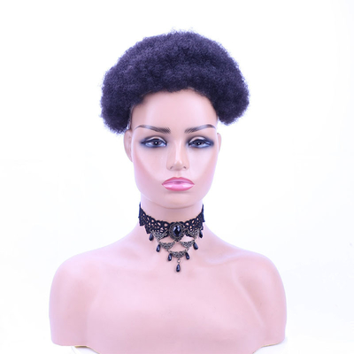 Vergine vera brasiliana Afro riccio capelli umani topper per donne mezzo uomo tecnica fatta