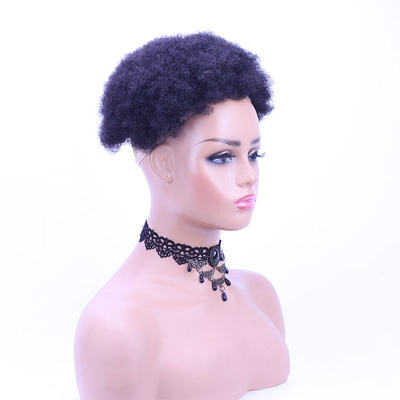 Vergine vera brasiliana Afro riccio capelli umani topper per donne mezzo uomo tecnica fatta