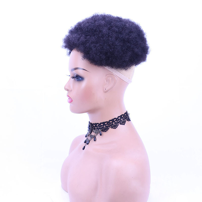 Vergine vera brasiliana Afro riccio capelli umani topper per donne mezzo uomo tecnica fatta