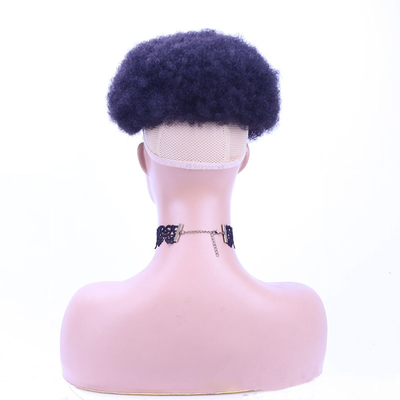Vergine vera brasiliana Afro riccio capelli umani topper per donne mezzo uomo tecnica fatta