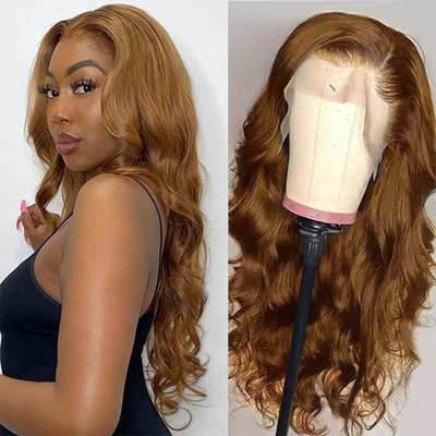 12-34 Inch Raw Indian Real Chestnut Brown Hair Wig HD Trasparente Parrucca Frontale in pizzo svizzero