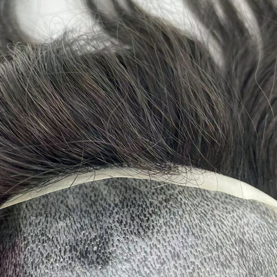 Topper per capelli umani a mano legati a mano lunghezza 6 pollici pelle super sottile base PU toupees per uomini