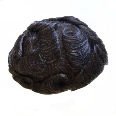 Capelli umani naturali Toupee maschile con base a pizzo completo e capelli vergini europei