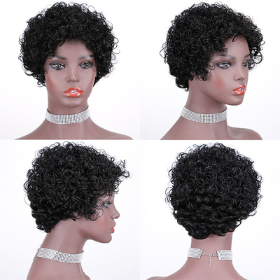 Pronto per la spedizione Piccione tagliato in corto Cuticule indiana vergine cruda Capelli allineati Perrucche di capelli umani
