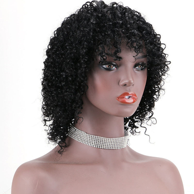 Bellezza calda corta ricci 100% capelli umani brasiliani parrucche di taglio da fantoccio di taglia media