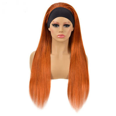 Band di colore zenzero parrucche per donne di colore spedizione rapida osso capelli umani dritti