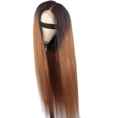 Band di colore zenzero parrucche per donne di colore spedizione rapida osso capelli umani dritti