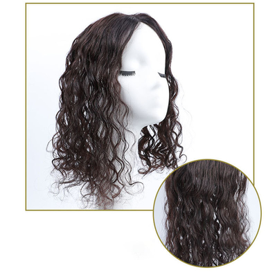 Top capelli umani donne marrone scuro ondulato lungo riccio seta top clip in capelli toppers per donne