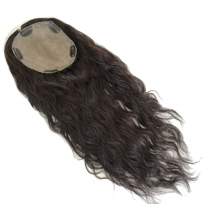 Top capelli umani donne marrone scuro ondulato lungo riccio seta top clip in capelli toppers per donne