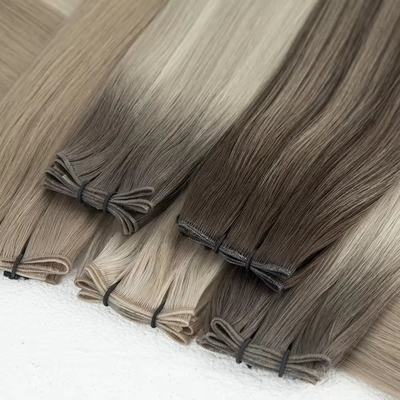 Doppio disegno 100% capelli umani genio tendenza trama russa estensioni di capelli sottili invisibili