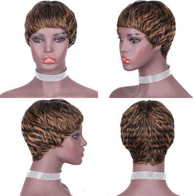 Materiale di base di pizzo svizzero rettilineo, taglio a macchina completa, parrucca fatta con 100% di capelli umani.