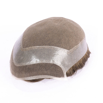 80% di densità di luce Toupee maschile con tecnica a mano e stile rettilineo