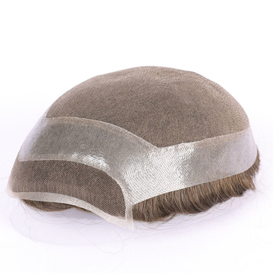 80% di densità di luce Toupee maschile con tecnica a mano e stile rettilineo