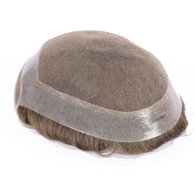 80% di densità di luce Toupee maschile con tecnica a mano e stile rettilineo