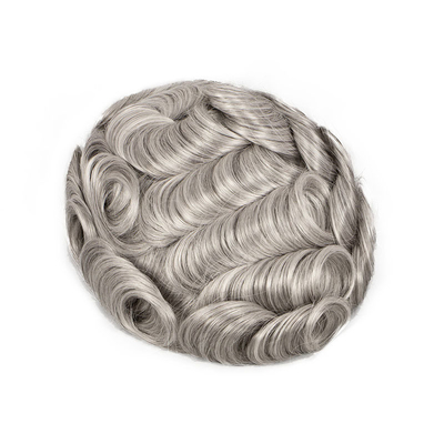 80% di densità di luce Toupee maschile con tecnica a mano e stile rettilineo
