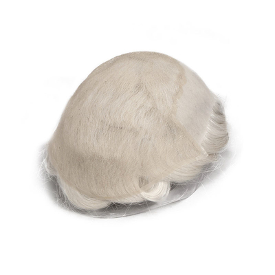 Disegno di Toupee destro Russo Legato a mano Scalpo completo HD Sistema di capelli umani a pizzo Perrucca Capelli vergini