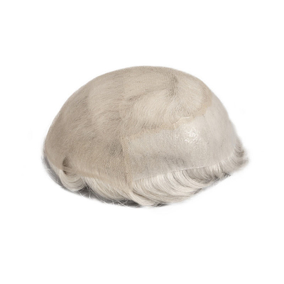 Disegno di Toupee destro Russo Legato a mano Scalpo completo HD Sistema di capelli umani a pizzo Perrucca Capelli vergini
