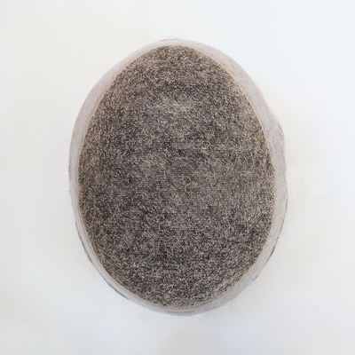 Australia Base 130% Densità elevata Parrucchieri corti maschili Grigio naturale 6x8 Capelli umani