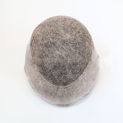 Australia Base 130% Densità elevata Parrucchieri corti maschili Grigio naturale 6x8 Capelli umani