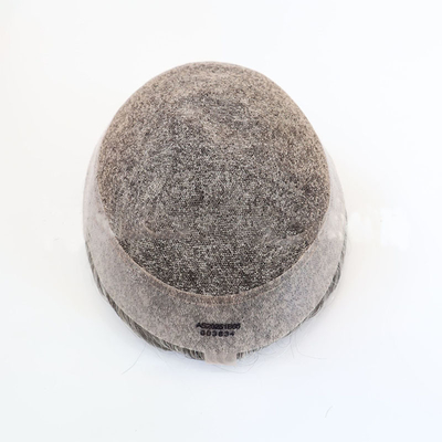 Australia Base 130% Densità elevata Parrucchieri corti maschili Grigio naturale 6x8 Capelli umani