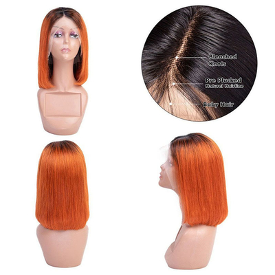 10-14nch Bone Straight 13*4 HD Lace Frontal Raw Virgin 100% Peruvian Short Bob Perrucche per capelli umani