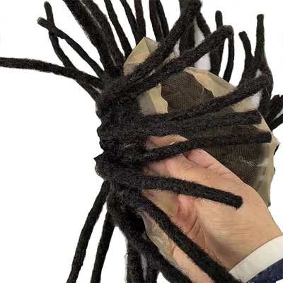 Remy Hair Full Swiss Lace Base Dreadlock Toupee 60% Densità Capelli Umani Topper per Uomini
