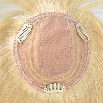 Top Capelli Umani Cristallo Sposa Lunga Base di Seta Bionda Toupee per Donne di Nozze Frange Clip