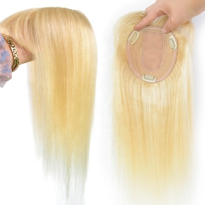 Top Capelli Umani Cristallo Sposa Lunga Base di Seta Bionda Toupee per Donne di Nozze Frange Clip