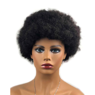 Capelli Vergini Perrucca Favola Tagliata Parrucca Corta Afro Kinky Parrucche ricci 100% Capelli Brasiliani