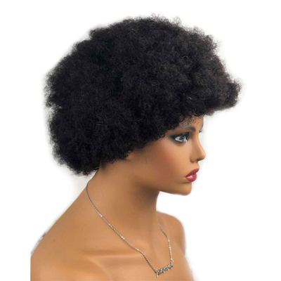 Capelli Vergini Perrucca Favola Tagliata Parrucca Corta Afro Kinky Parrucche ricci 100% Capelli Brasiliani