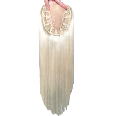 Capelli Vergini 22 Inch 60 Biondo Free Parting Monofilament Capelli grezzi Donne Topper Piccolo Radice