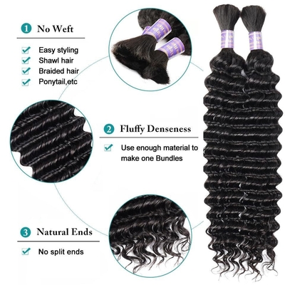 Colori da colorare adatti Afro Kinky Bulk Estensione di capelli umani per trecciare capelli vergini Sì