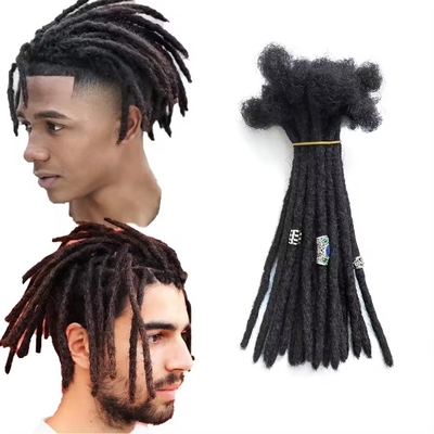 Estensione dei capelli umani Dreadlocks stile con estremità ricci Capelli neri stile dreadlocks