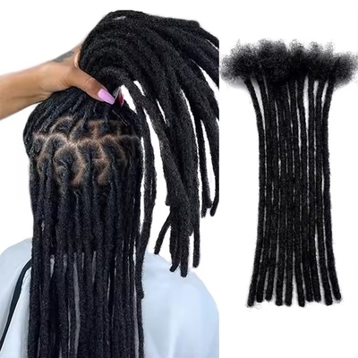 Estensione dei capelli umani Dreadlocks stile con estremità ricci Capelli neri stile dreadlocks